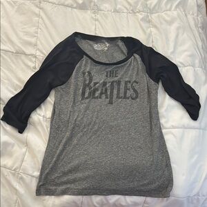 The Beatles Gray and Black Long Sleeve Baseball Tee